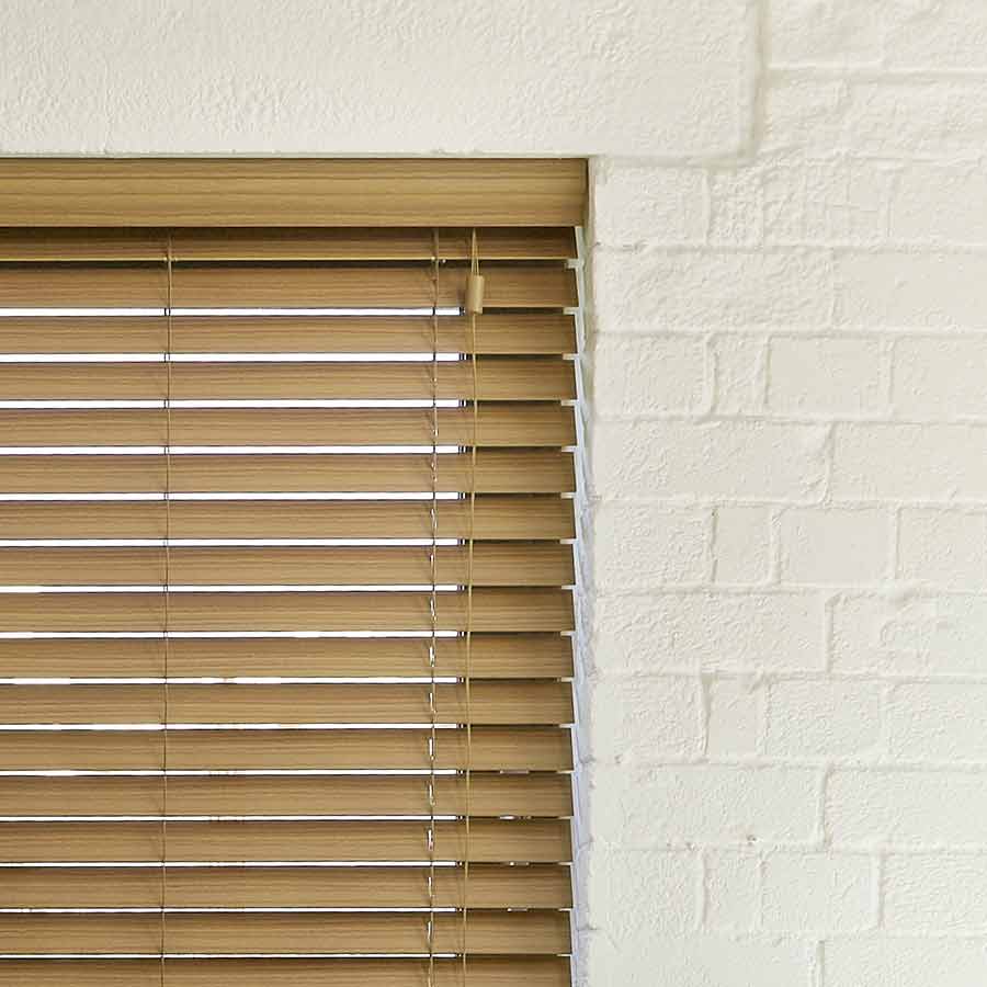 Made to Measure Faux Mid Oak Wood Effect Venetian Blind 50mm Slats with Tapes 
