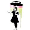 Banksy-with-umbrella roller blind