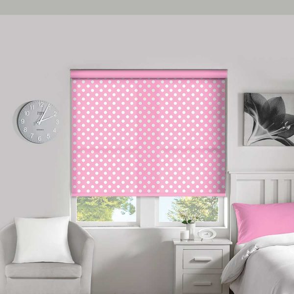 Polka-Dots-Fuchsia-Roller-Blind