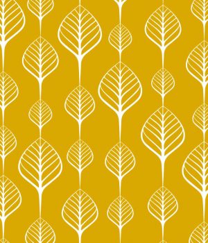 Sea-Leaves-Mustard-Roller-Blind