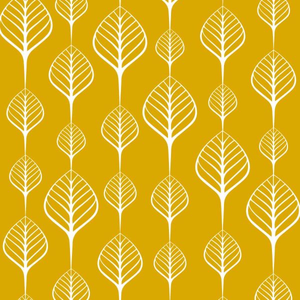 Sea-Leaves-Mustard-Roller-Blind