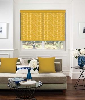 Sea-Leaves-Mustard-Roller-Blind2