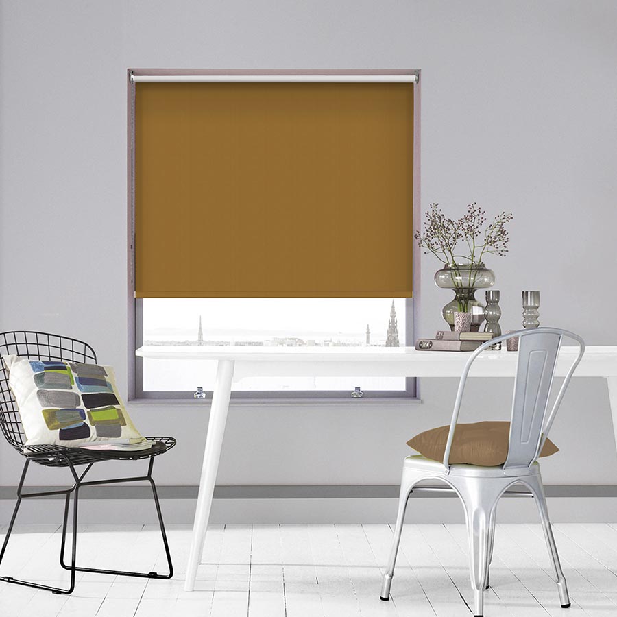 Frida Mustard Roller Blind BudgetBlinds
