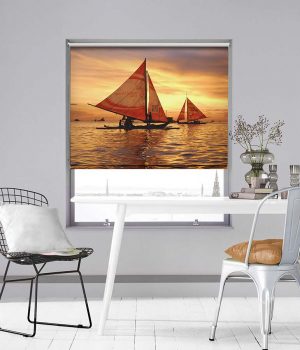 Sail Boats on Boracay Photo Roller Blind