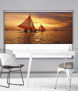 Sail Boats on Boracay Photo Roller Blind