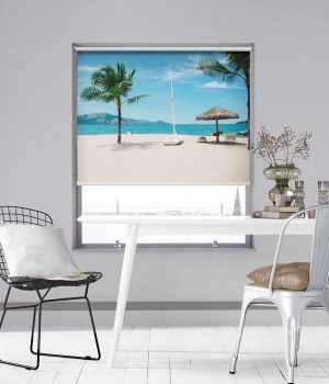 Summer Beach Scene Photo Roller Blind