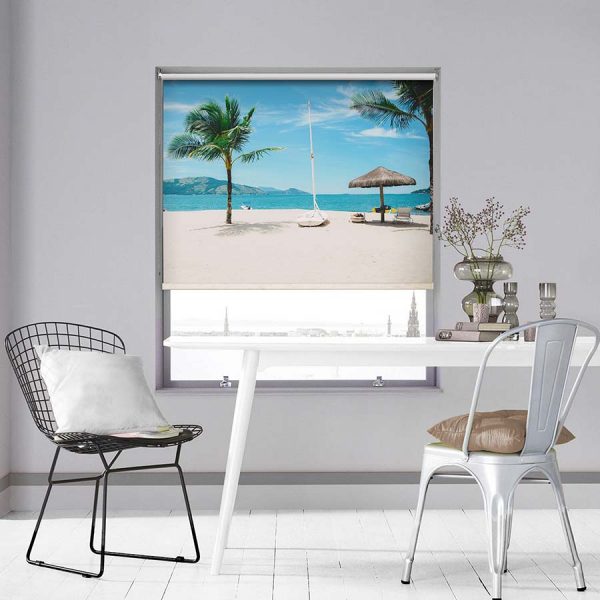 Summer Beach Scene Photo Roller Blind