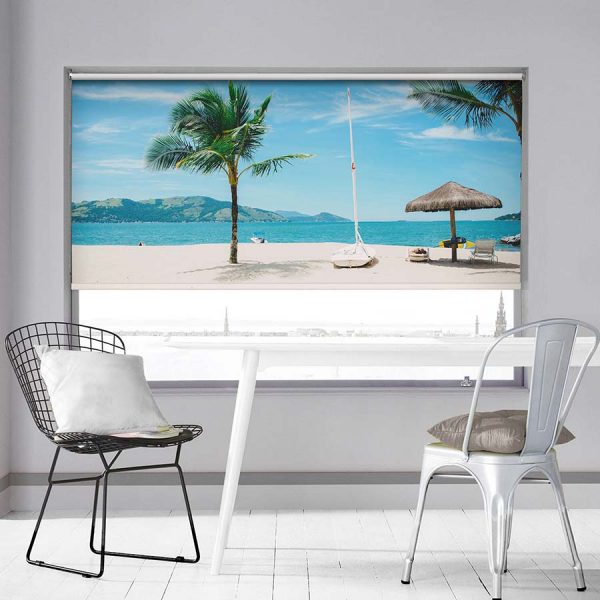 Summer Beach Scene Photo Roller Blind