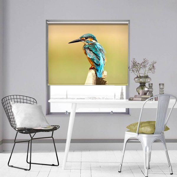 Blue Kingfisher Photo Roller Blind