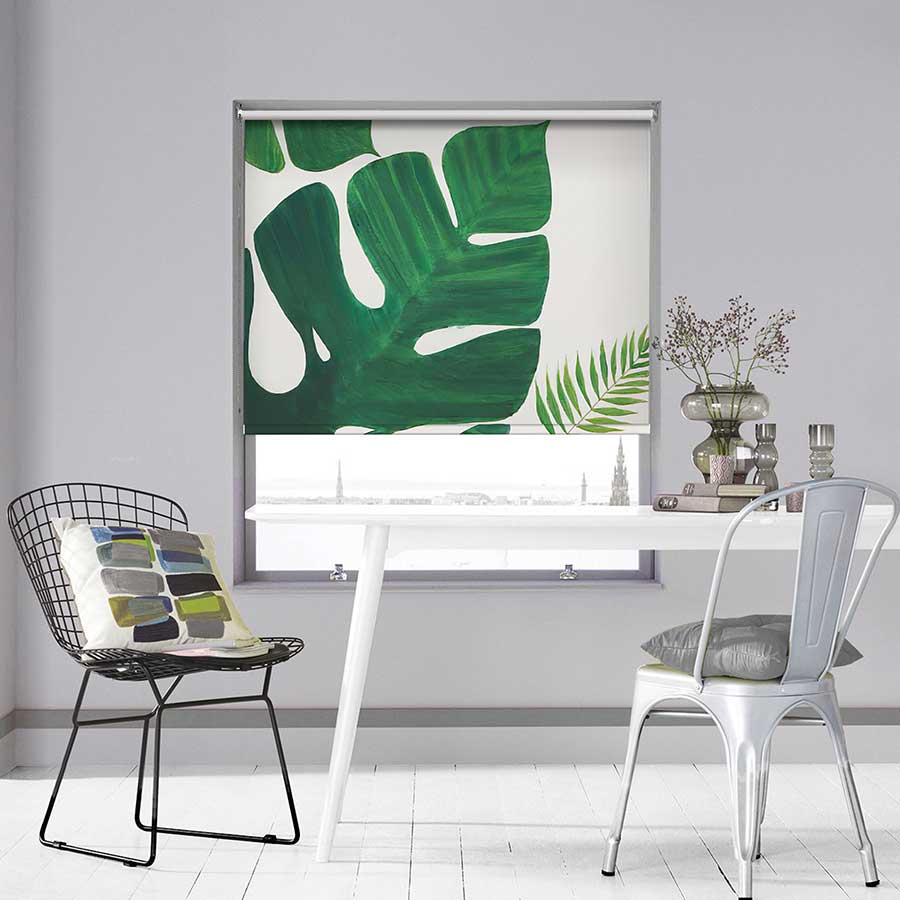 Tropical Leaves Roller Blind BudgetBlinds