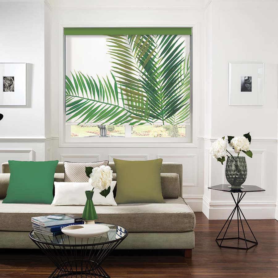 Tropical Palm Leaves Roller Blind BudgetBlinds