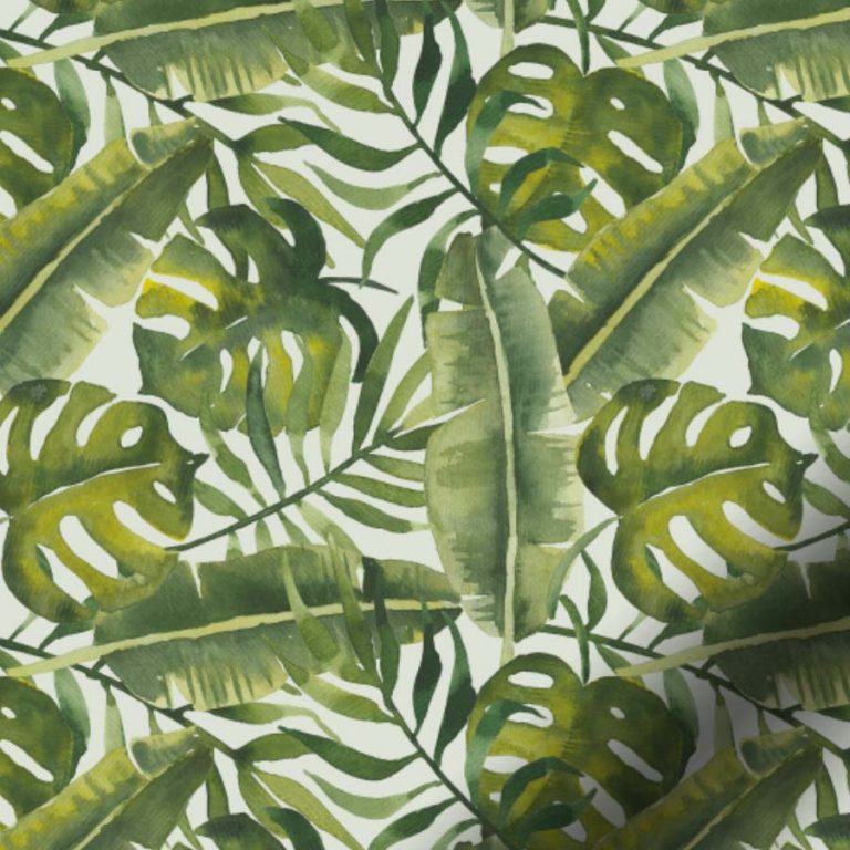 Tropical Leaves Roller Blind BudgetBlinds