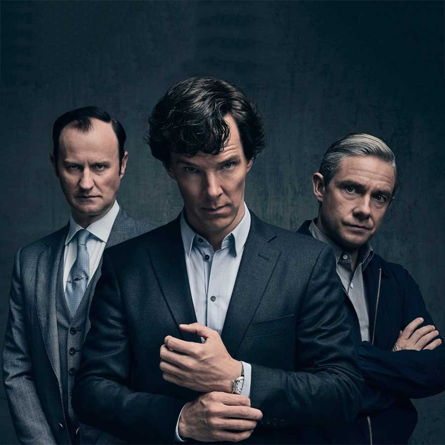 Sherlock Watson Mycroft Trio Roller Blind