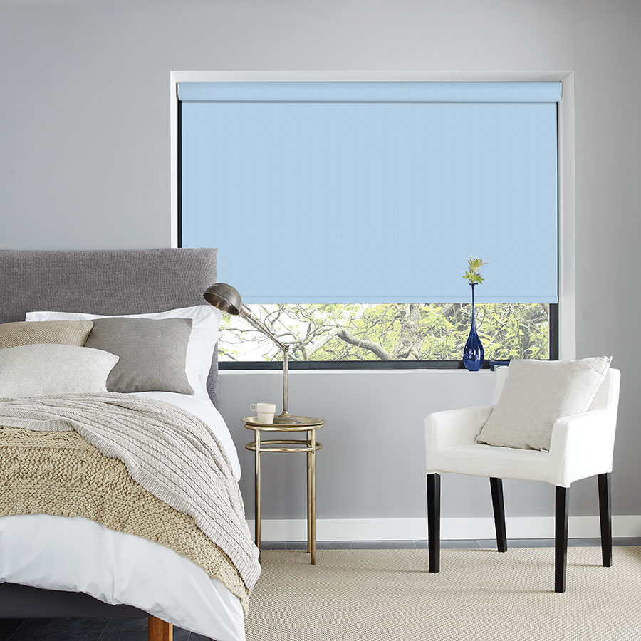 Solar Light Blue Roller Blind